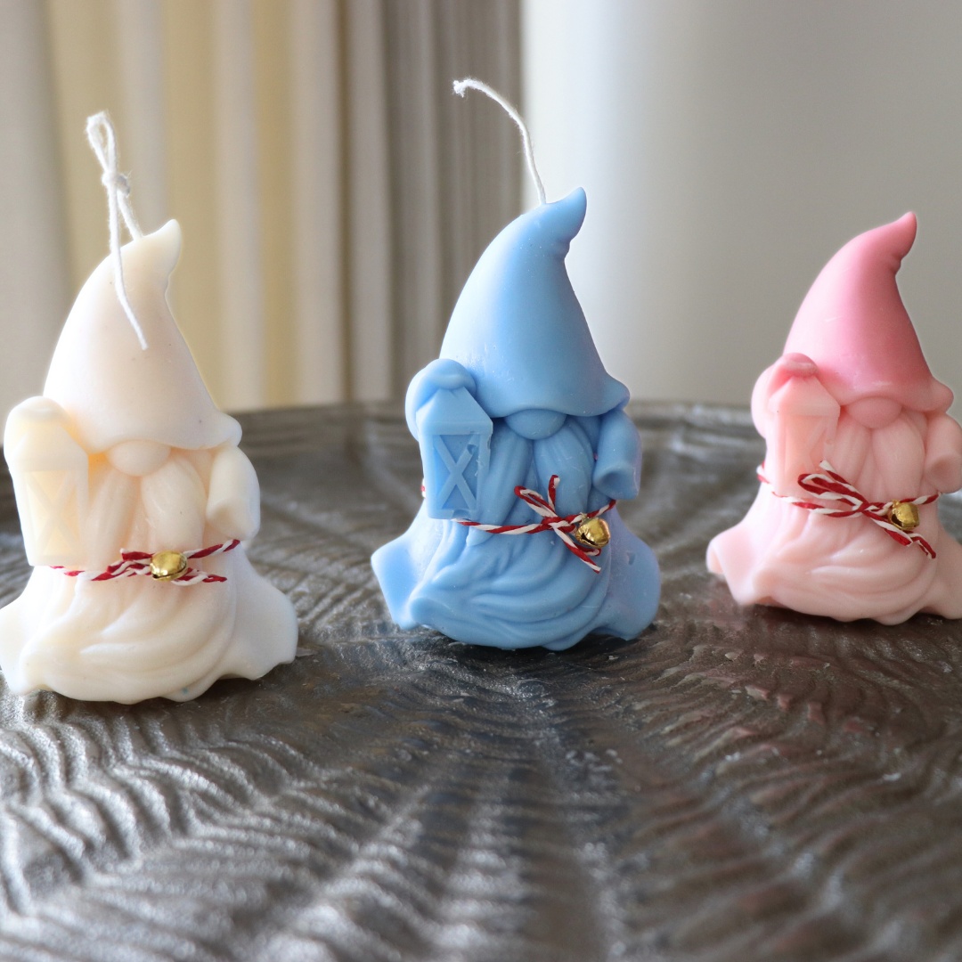 Frosted Gnome Candle