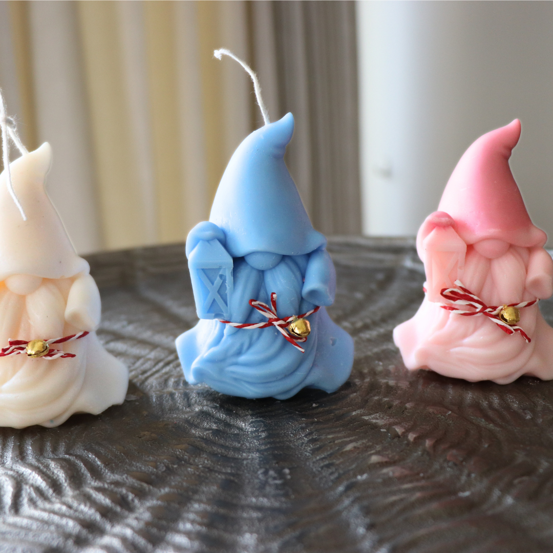 Frosted Gnome Candle