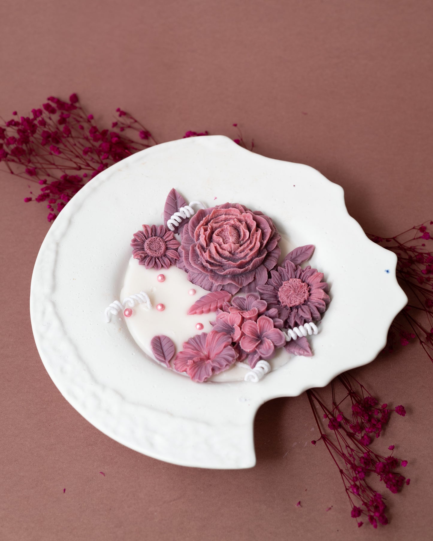 Blushed Bloom Shell Candle