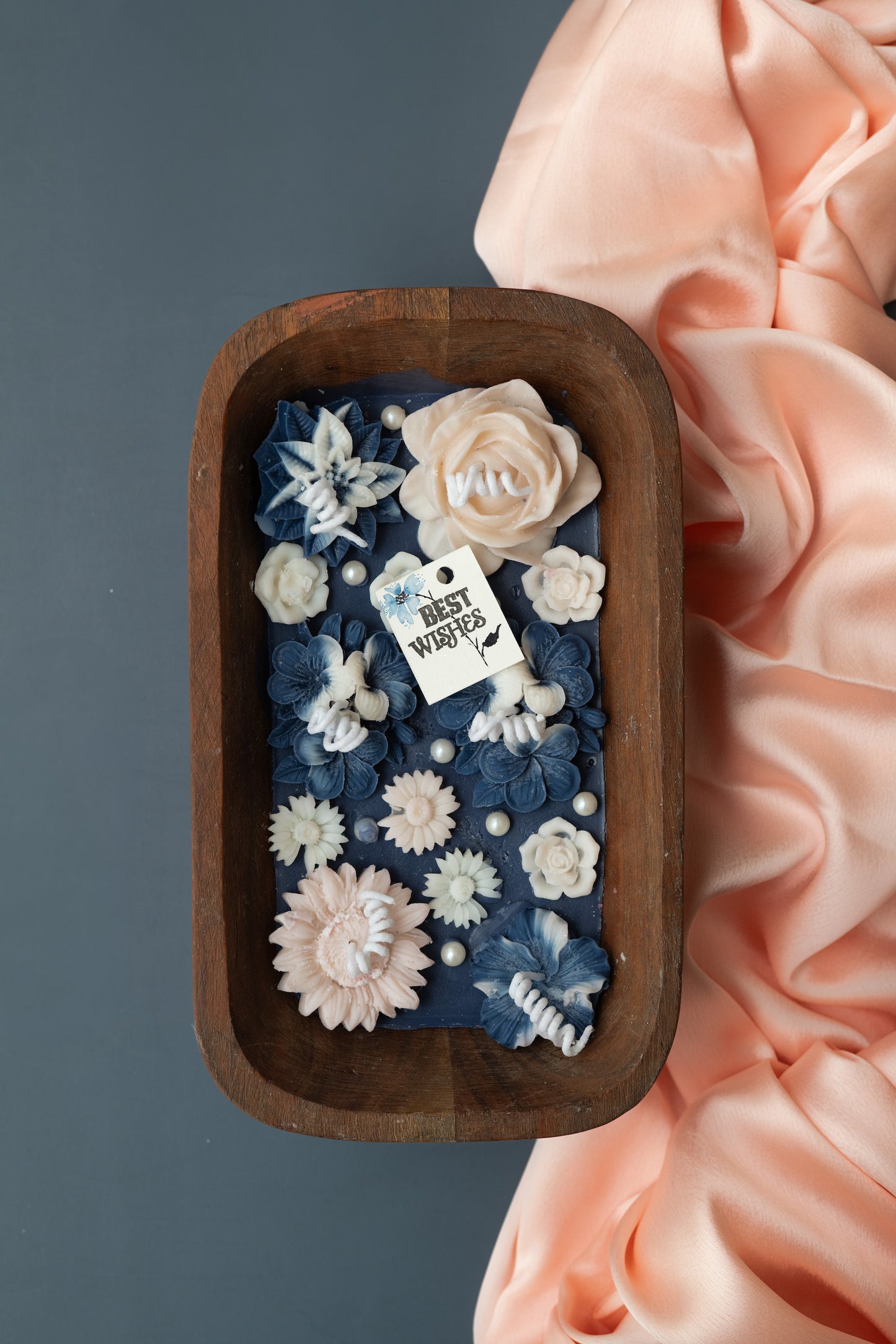 Blossom Wishes Wooden Tray Candle