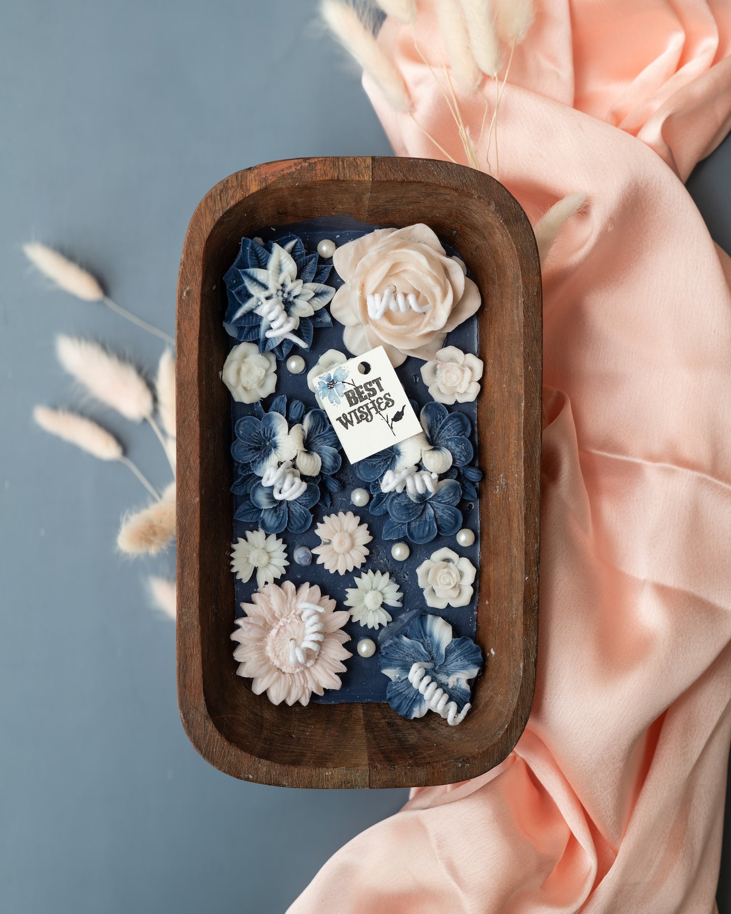 Blossom Wishes Wooden Tray Candle