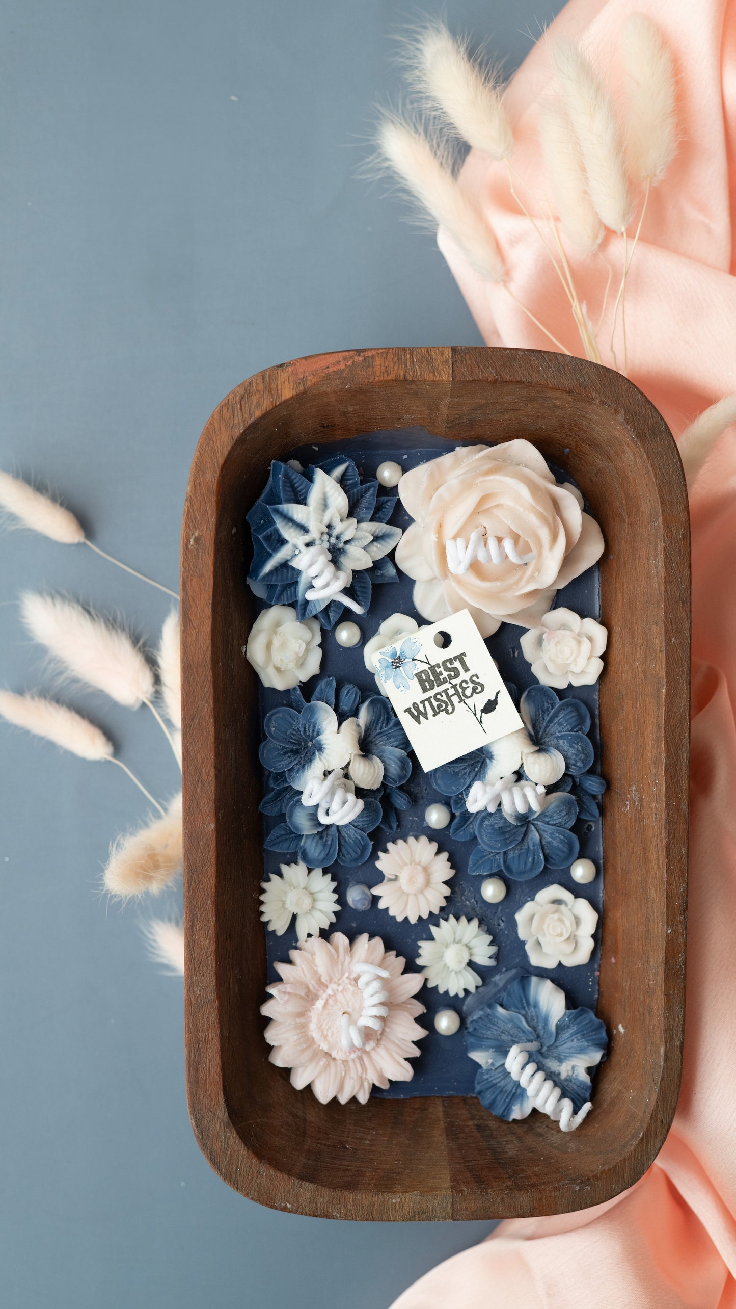Blossom Wishes Wooden Tray Candle