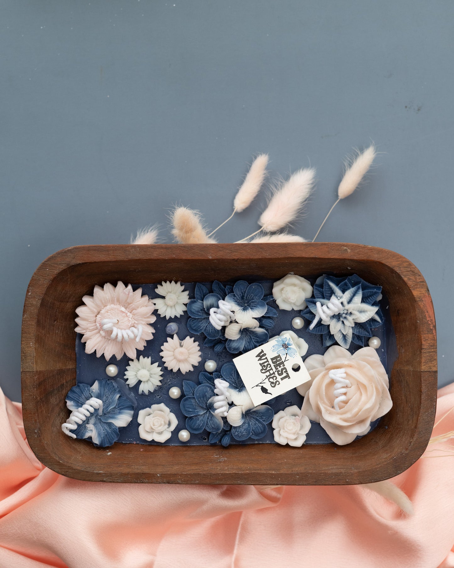 Blossom Wishes Wooden Tray Candle
