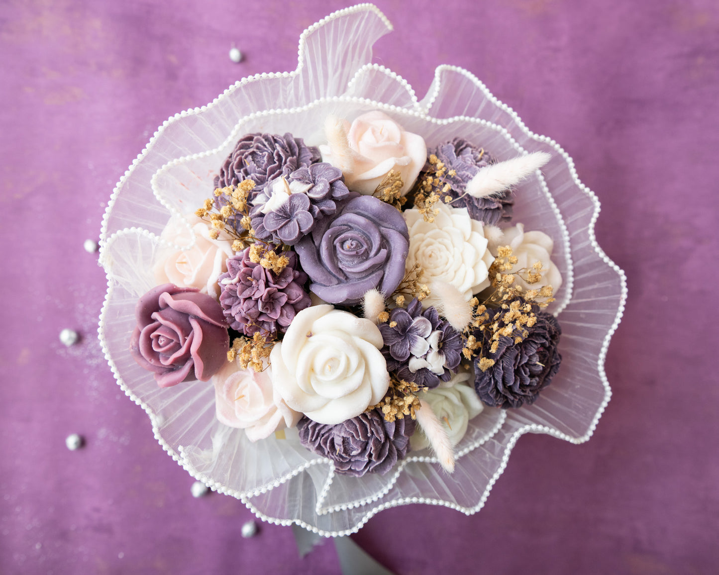 Moonlit Mauve Candle Bouquet