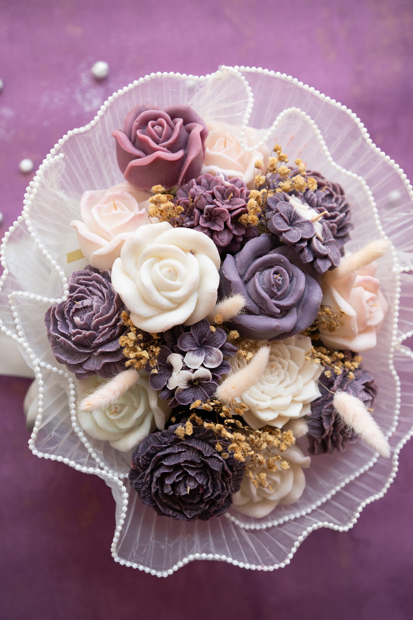 Moonlit Mauve Candle Bouquet