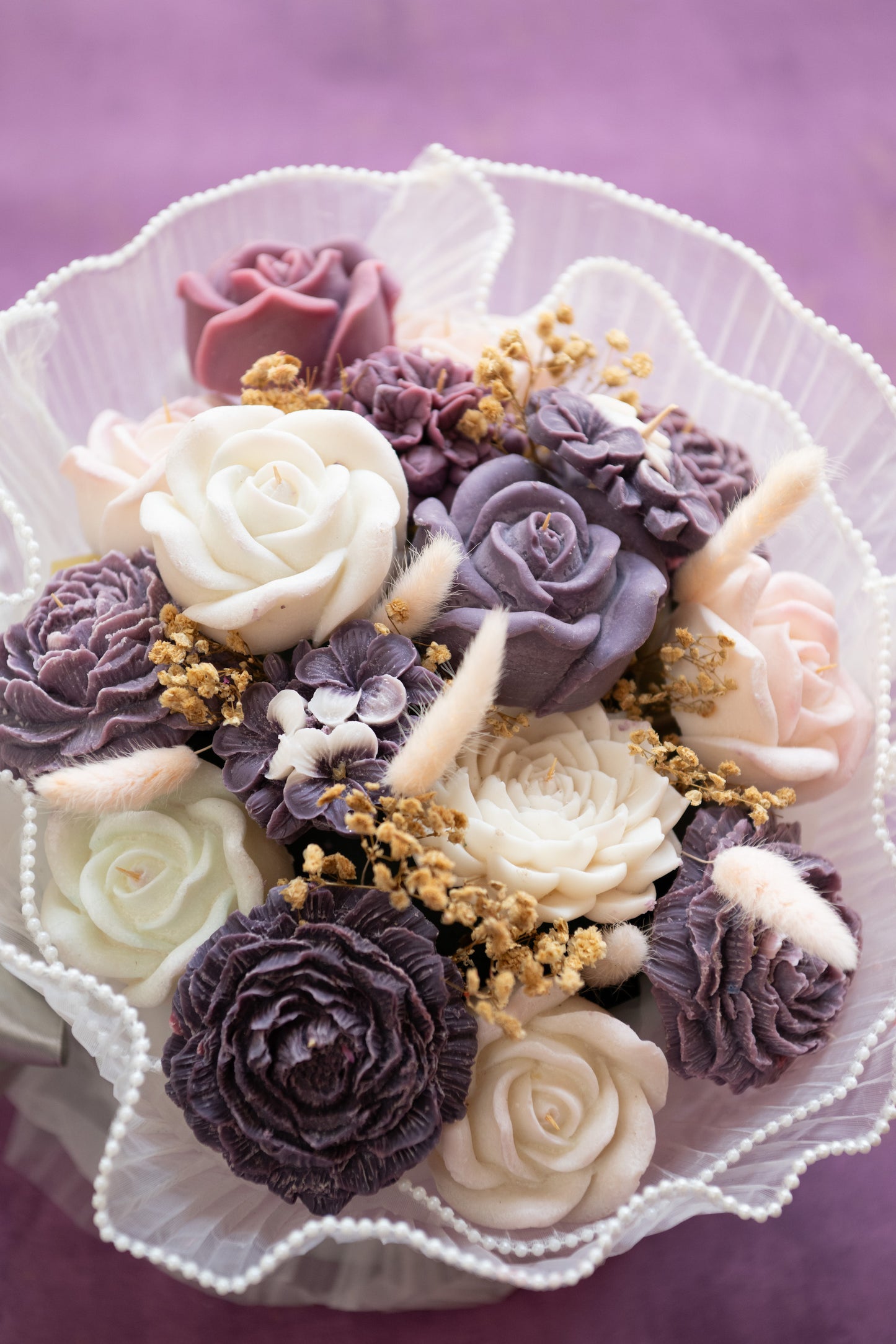 Moonlit Mauve Candle Bouquet