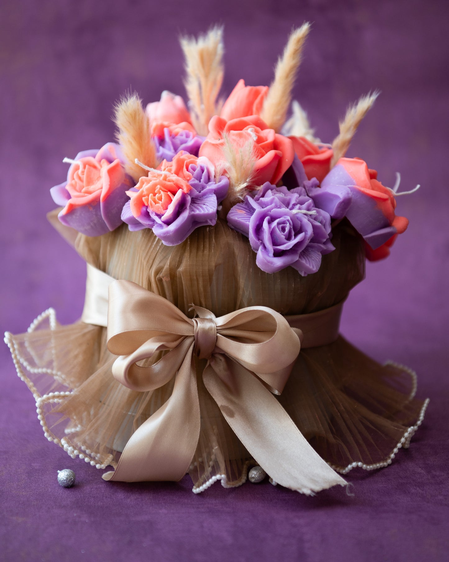 Sunset Bloom Candle Bouquet