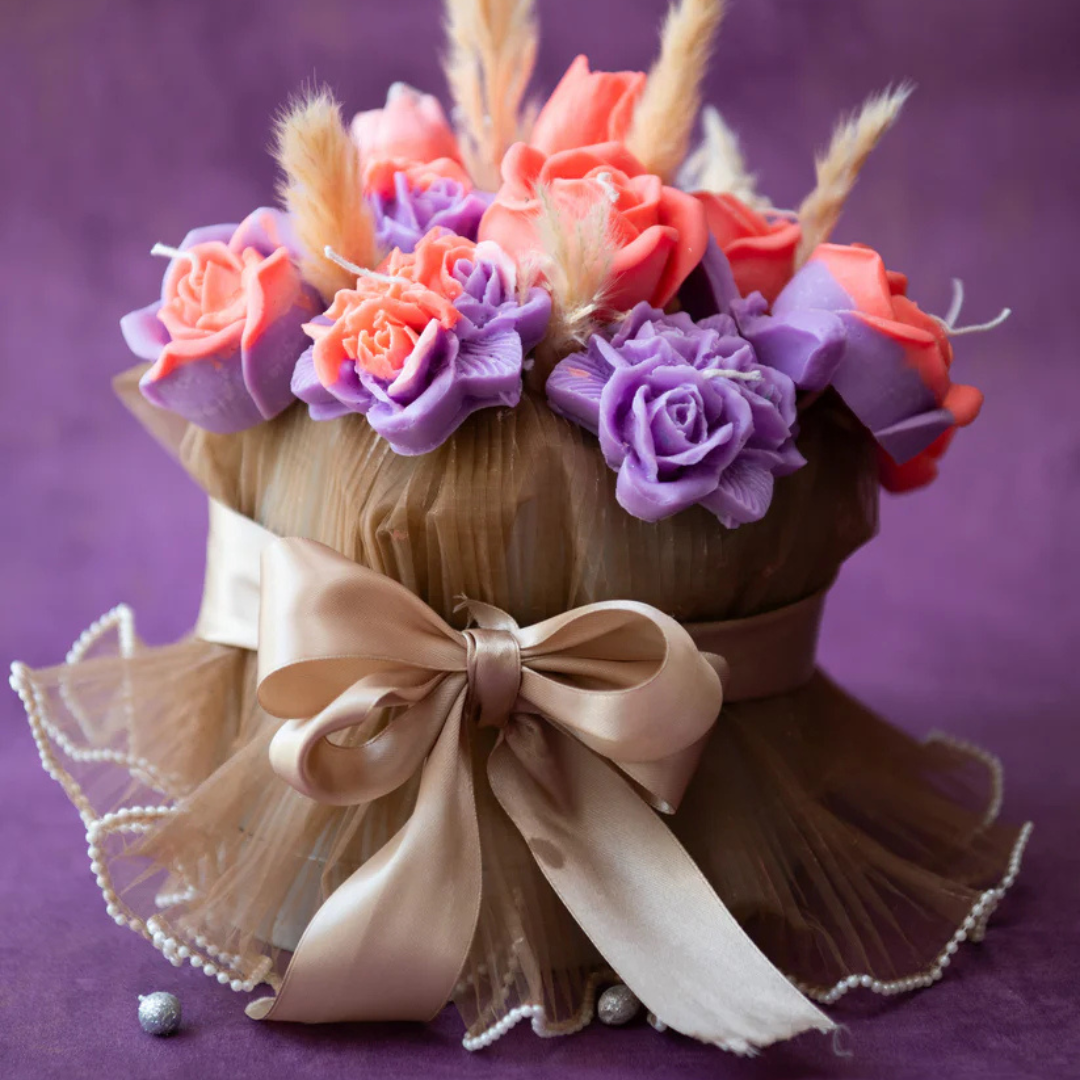Sunset Bloom Candle Bouquet