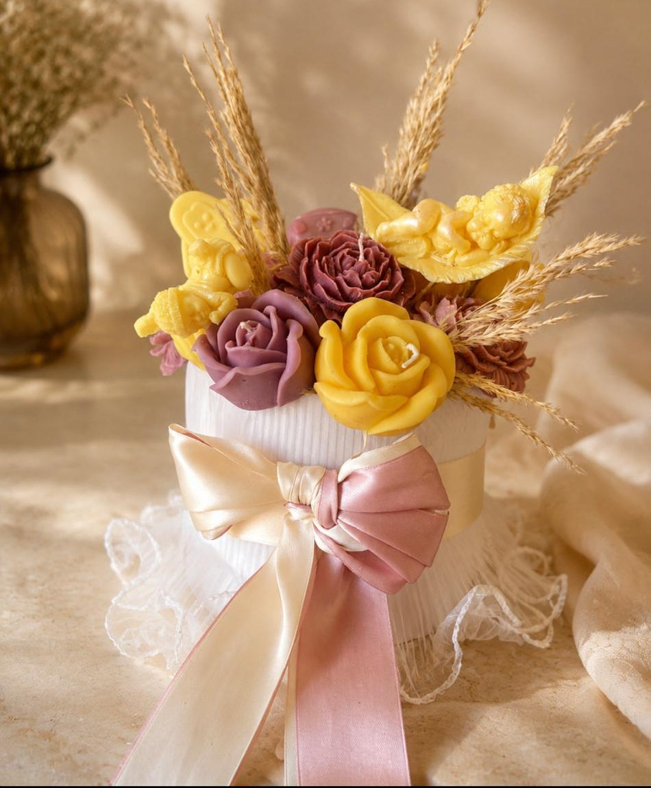 Golden Cherub & Plum Blossom Candle Box