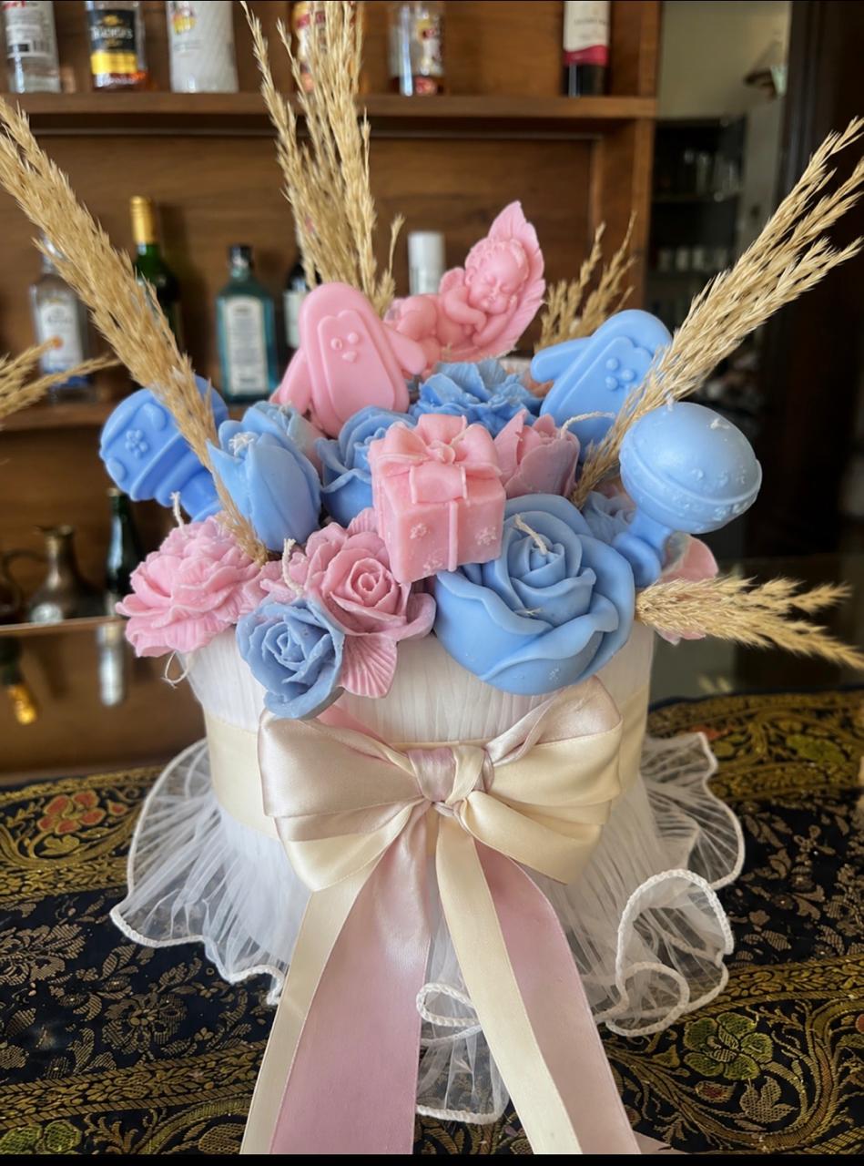 Pastel Pink & Blue Newborn Celebration Candle Box