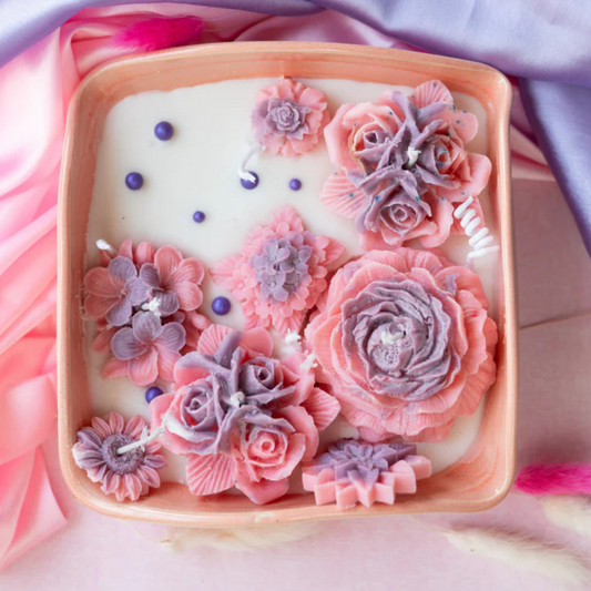 Whimsical Bloom Square Candle