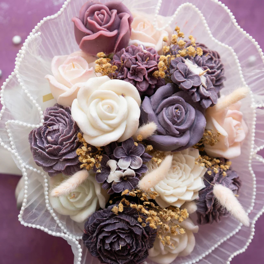 Moonlit Mauve Candle Bouquet